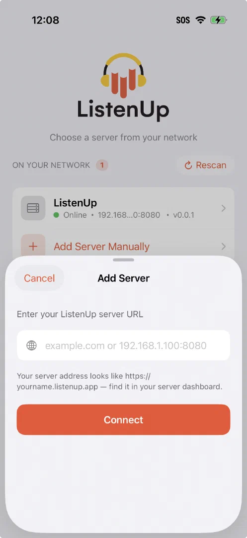iOS — Manual entry